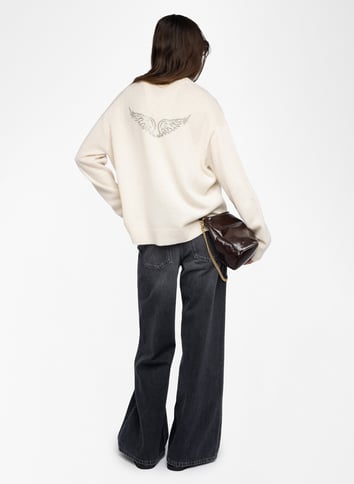 Pull col V en cachemire ZADIG&VOLTAIRE Blanc
